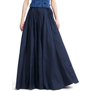 NEW NWT Navy Blue Sz Medium Semi Formal Pleated Lined Taffeta Maxi Skirt FT INC
